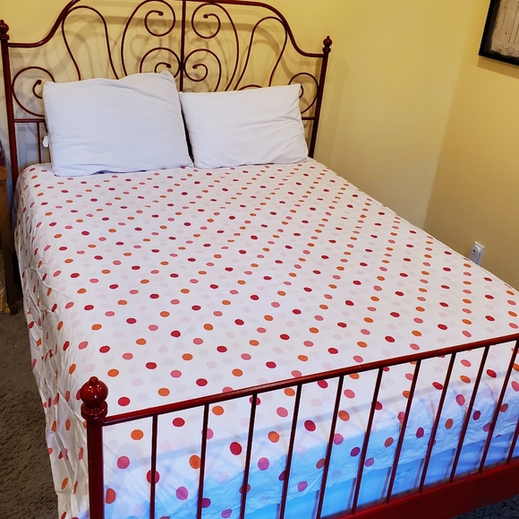 Garnet Hill Bedding Fullqueen Pink Polka Dot Duvet Cover Poshmark